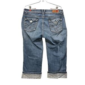Miss Vigoss Capri Jeans Women’s Size 10 Cuffed  Denim Y2K Inspired Decorative